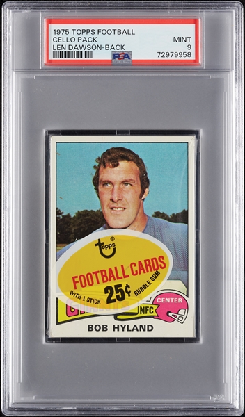 1975 Topps Football Cello Pack - Len Dawson Back (Graded PSA 9)