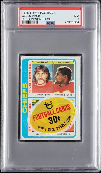 1978 Topps Football Cello Pack - OJ Simpson Back (Graded PSA 7)