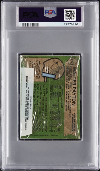 1978 Topps Football Cello Pack - Walter Payton Back (Graded PSA 9)