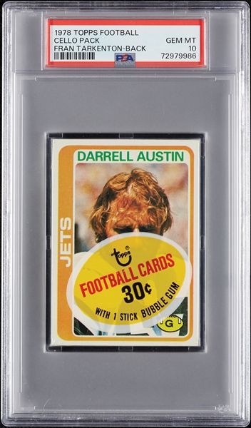 1978 Topps Football Cello Pack - Fran Tarkenton Back (Graded PSA 10)