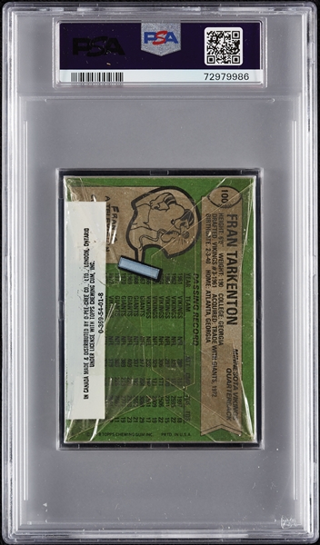 1978 Topps Football Cello Pack - Fran Tarkenton Back (Graded PSA 10)