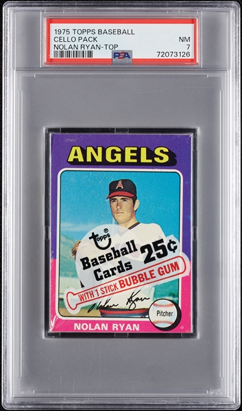 1975 Topps Baseball Cello Pack - Nolan Ryan Top (Graded PSA 7)