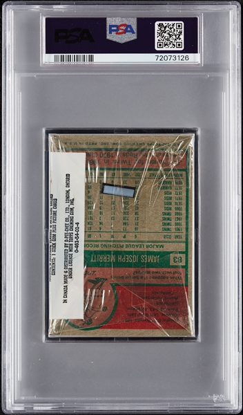 1975 Topps Baseball Cello Pack - Nolan Ryan Top (Graded PSA 7)