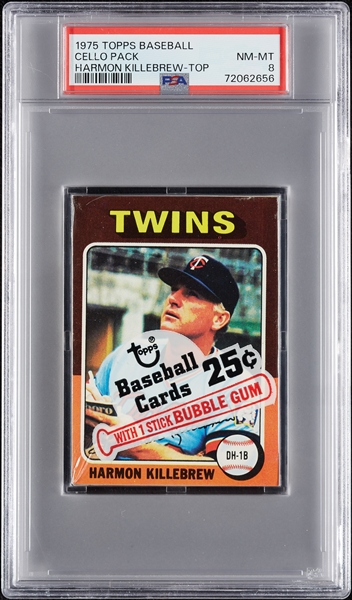 1975 Topps Baseball Cello Pack - Harmon Killebrew Top (Graded PSA 8)