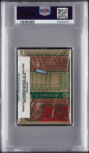 1975 Topps Baseball Cello Pack - Carlton Fisk Back (Graded PSA 9)