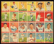 1933 V353 Goudey Baseball Uncut Sheet With 5 HOFers