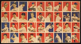 1949 Bowman Baseball Double-Printed Uncut Sheet With 6 HOFers