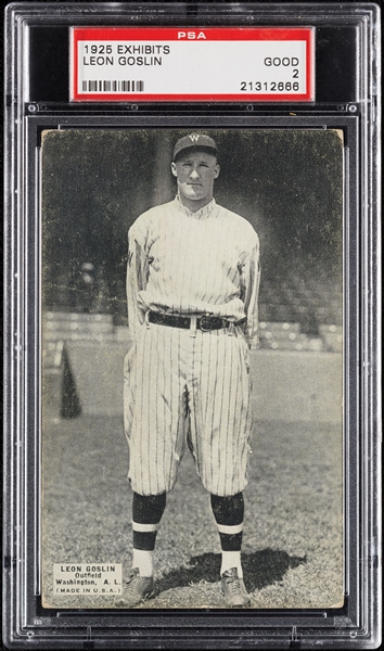 1925 Exhibits Goose Goslin PSA 2