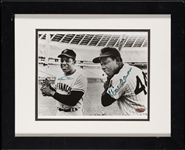 Willie Mays & Hank Aaron Signed 8x10 Framed Photo (Steiner) (BAS)