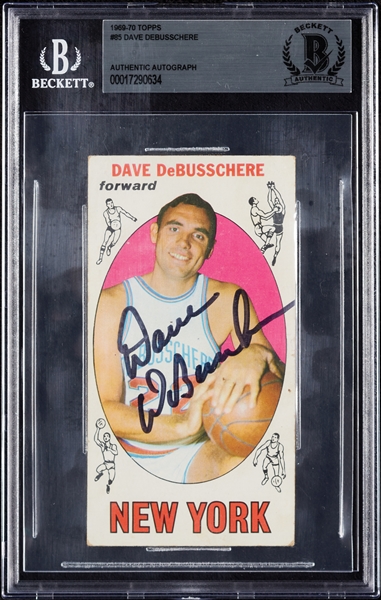 Dave DeBusschere Signed 1969 Topps RC No. 85 (BAS)