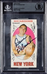 Dave DeBusschere Signed 1969 Topps RC No. 85 (BAS)