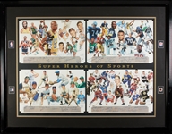 "Super Heroes of Sports" Multi-Signed Framed Lithograph (60 Signatures) (19/400) (BAS)