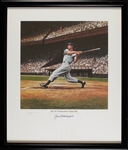 Joe DiMaggio Signed "My 56th Game Hit" Framed Stephen Gardner Litho (Steiner) (Graded BAS 10)