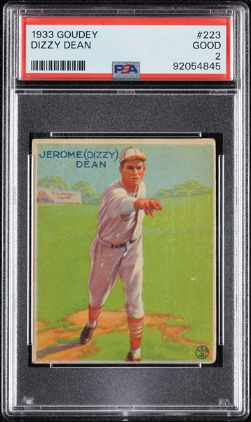 1933 Goudey Dizzy Dean No. 223 PSA 2