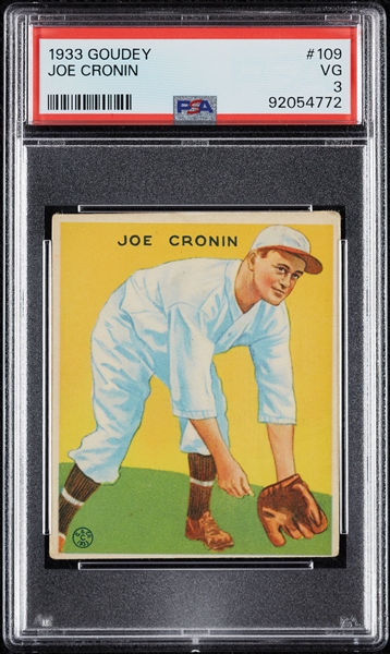 1933 Goudey Joe Cronin No. 109 PSA 3