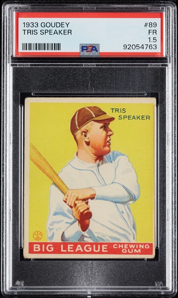 1933 Goudey Tris Speaker No. 89 PSA 1.5