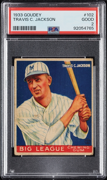 1933 Goudey Travis Jackson No. 102 PSA 2