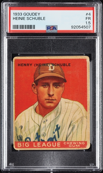 1933 Goudey Heinie Schuble No. 4 PSA 1.5