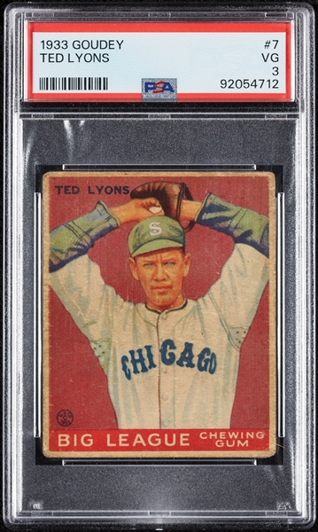 1933 Goudey Ted Lyons No. 7 PSA 3