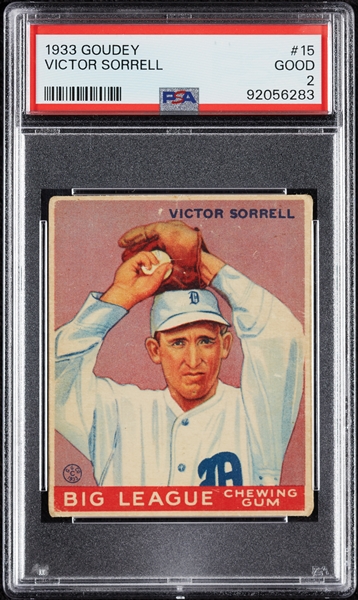 1933 Goudey Victory Sorrell No. 15 PSA 2