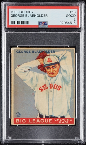 1933 Goudey George Blaeholder No. 16 PSA 2