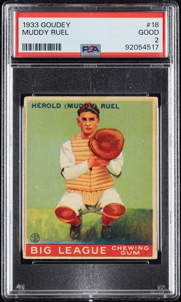 1933 Goudey Muddy Ruel No. 18 PSA 2