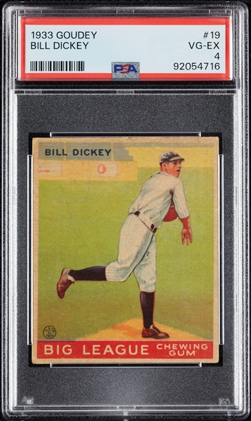 1933 Goudey Bill Dickey No. 19 PSA 4