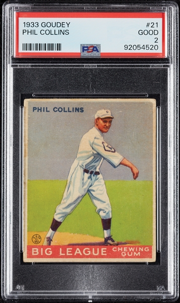 1933 Goudey Phil Collins No. 21 PSA 2