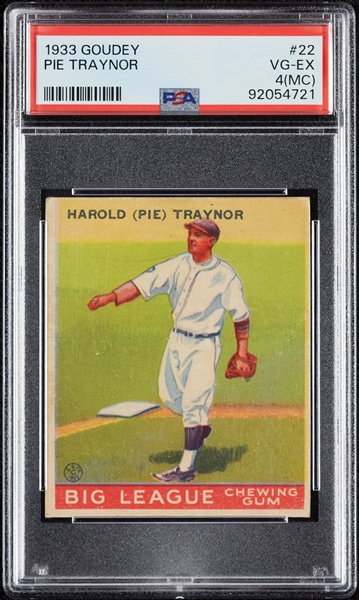 1933 Goudey Pie Traynor No. 22 PSA 4 (MC)