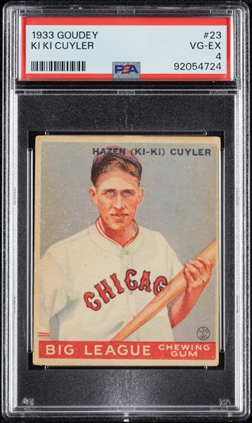 1933 Goudey Kiki Cuyler No. 23 PSA 4