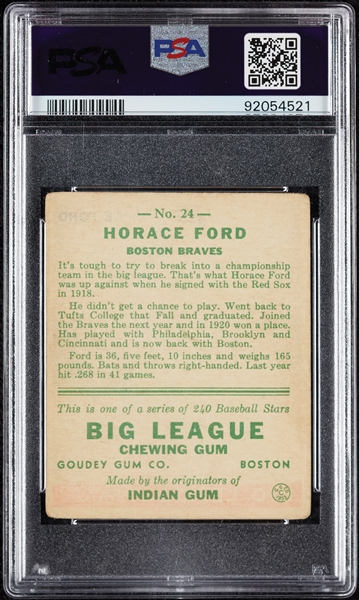 1933 Goudey Horace Ford No. 24 PSA 2