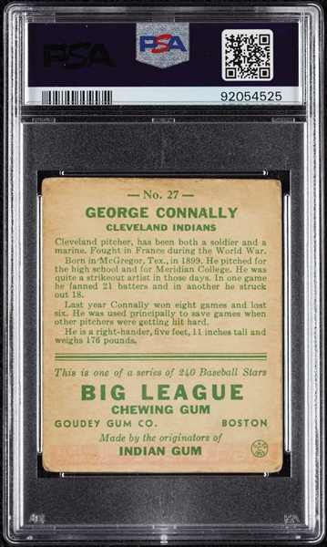 1933 Goudey George Connally No. 27 PSA 2