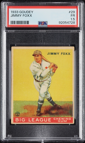 1933 Goudey Jimmie Foxx No. 29 PSA 1.5