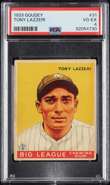 1933 Goudey Tony Lazzeri No. 31 PSA 4