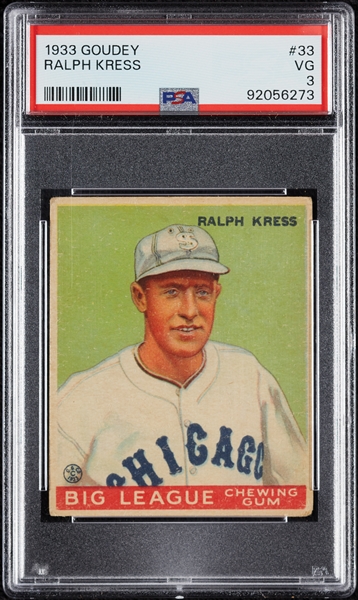 1933 Goudey Ralph Kress No. 33 PSA 3