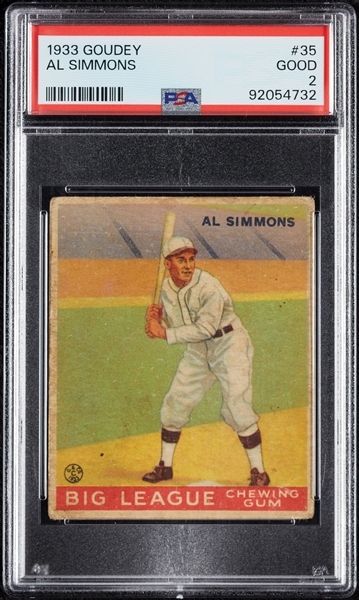 1933 Goudey Al Simmons No. 35 PSA 2