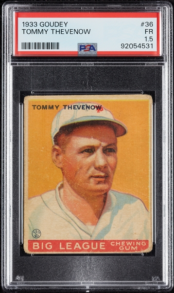 1933 Goudey Tommy Thevenow No. 36 PSA 1.5