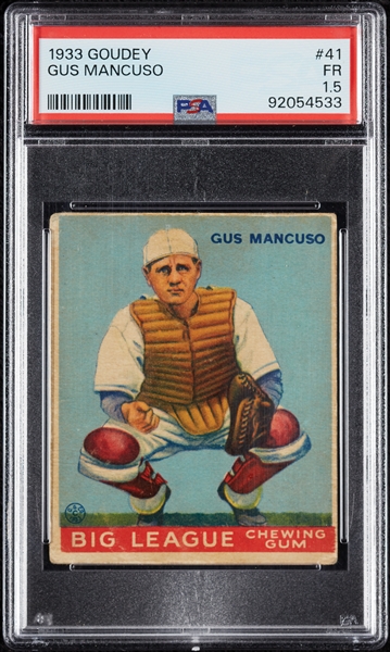 1933 Goudey Gus Mancuso No. 41 PSA 1.5