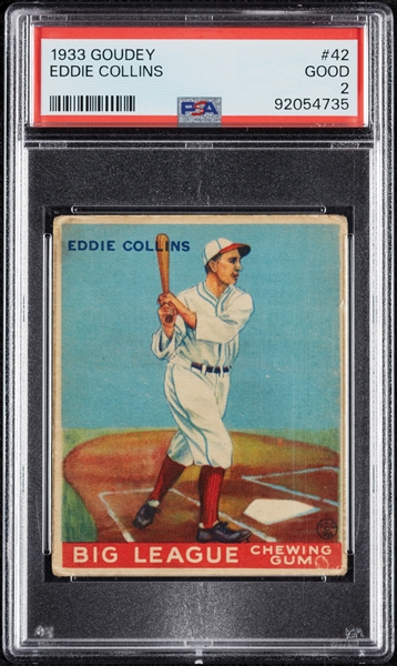 1933 Goudey Eddie Collins No. 42 PSA 2