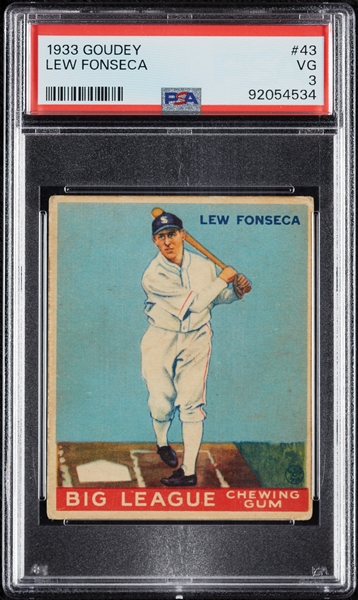 1933 Goudey Lew Fonseca No. 43 PSA 3