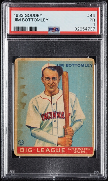 1933 Goudey Jim Bottomley No. 44 PSA 1