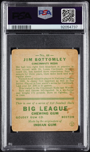 1933 Goudey Jim Bottomley No. 44 PSA 1