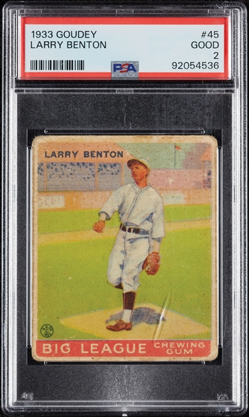 1933 Goudey Larry Benton No. 45 PSA 2