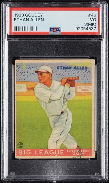 1933 Goudey Ethan Allen No. 46 PSA 3 (MK)