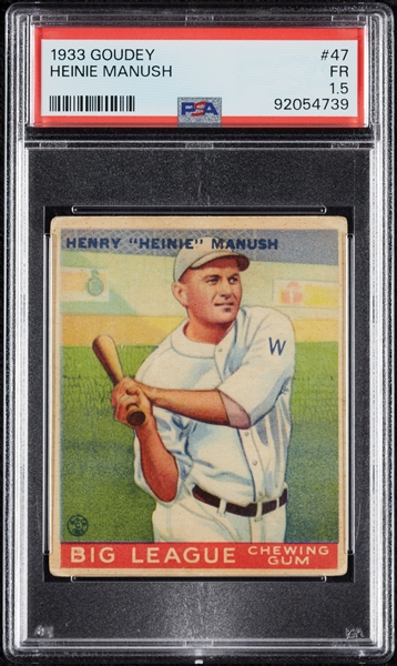 1933 Goudey Heinie Manush No. 47 PSA 1.5