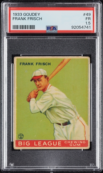 1933 Goudey Frank Frisch No. 49 PSA 1.5