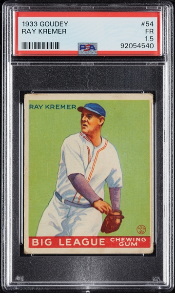 1933 Goudey Ray Kremer No. 54 PSA 1.5