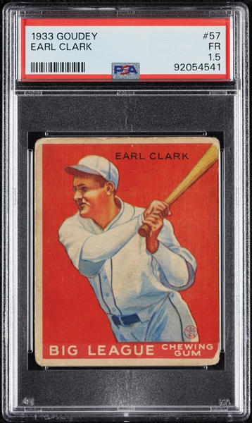 1933 Goudey Earl Clark No. 57 PSA 1.5