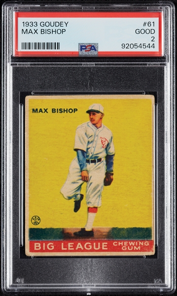 1933 Goudey Max Bishop No. 61 PSA 2