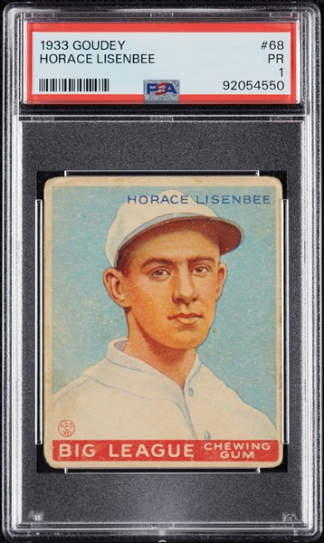 1933 Goudey Horace Lisenbee No. 68 PSA 1